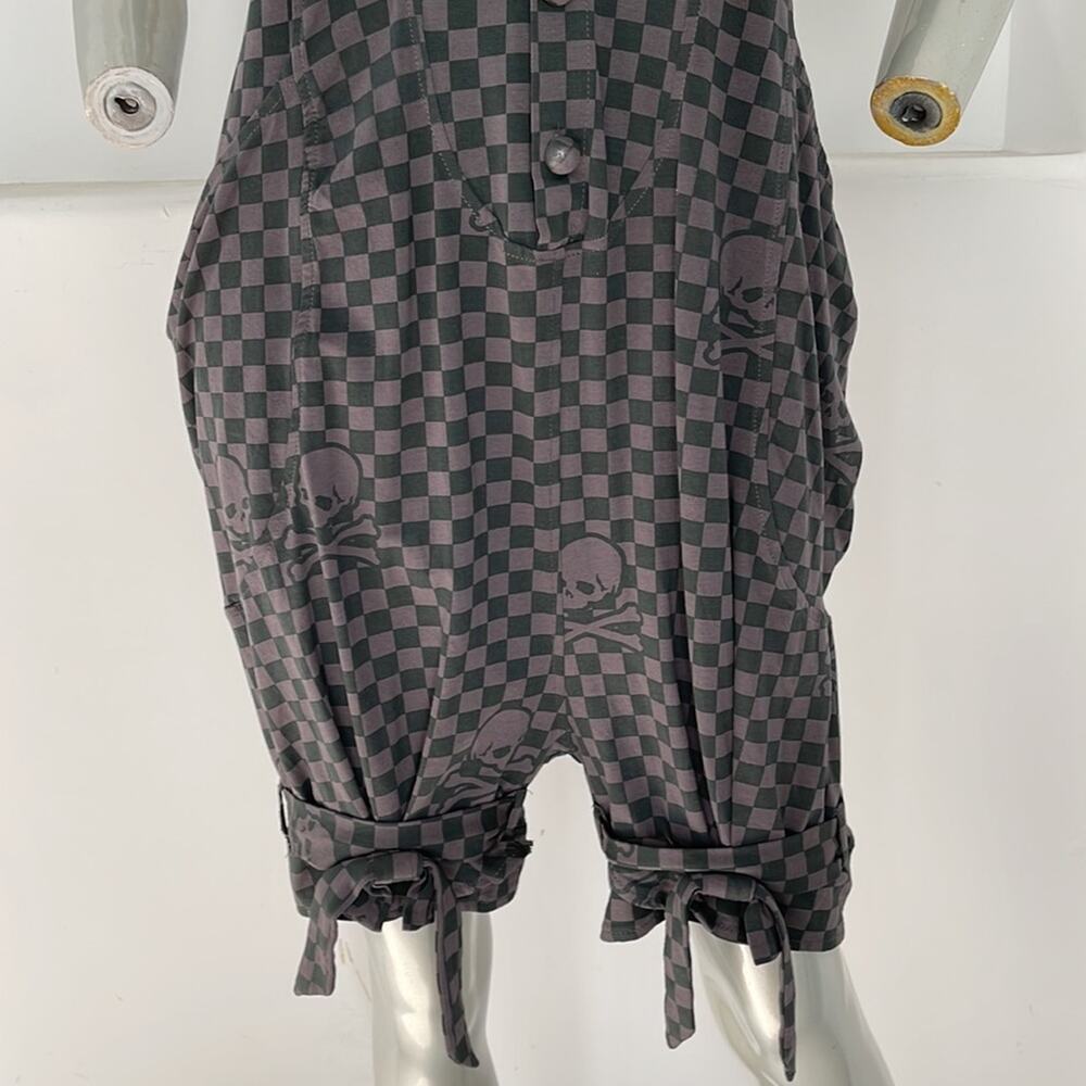 A.D. MOON Romper Gray/Teal Plaid Size M - Picture 6 of 13